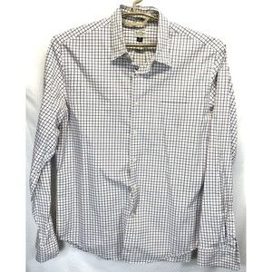 J Crew Men Green/Red/White Check Button Up/Button Down Dress Shirt Size XL 18/38